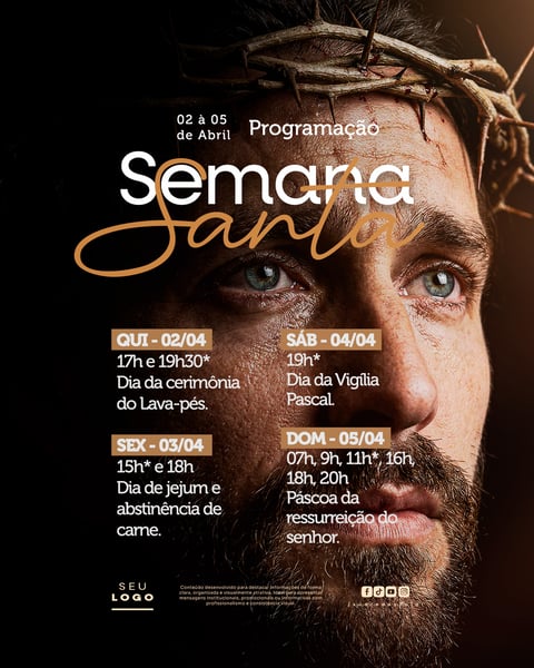 Programação Semana Santa SOCIAL MEDIA PSD EDITÁVEL 2