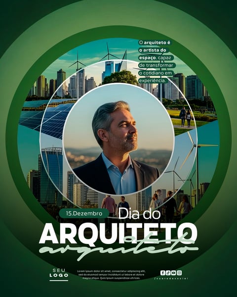 DIA DO ARQUITETO 15 DE DEZEMBRO SOCIAL MEDIA PSD EDITÁVEL 3