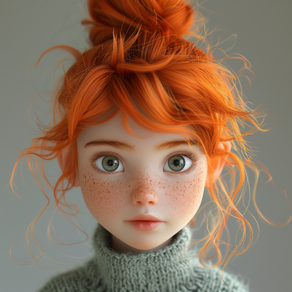 MENINA BONITA RUIVA | PERSONAGEM 3D | PIXAR DISNEY | IMAGEM