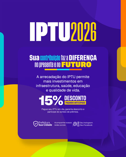 Social Media IPTU 2026 Prefeitura