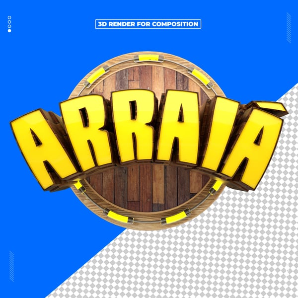 SELO 3D FESTA JUNINA ARRAIÁ DATA COMEMORATIVA BRASIL