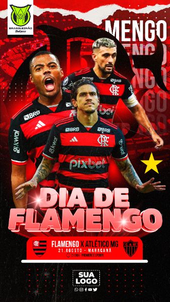 FLYER ESPORTIVO BRASILEIRÃO DIA DE FLAMENGO STORIES