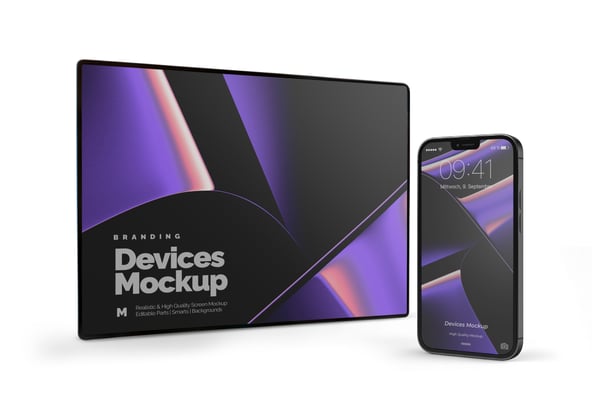 Tablet e celular PSD EDITÁVEL MOCKUP
