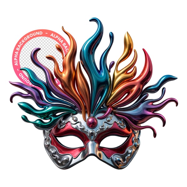 MASCARAS DE CARNAVAL COLORIDA ELEMENTO 3D IMAGEM EM PNG IMAGEM SEM FUNDO