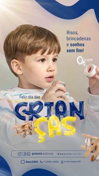 FELIZ DIA DAS CRIANÇAS 12 DE OUTUBRO STORY SOCIAL MEDIA PSD EDITÁVEL 05