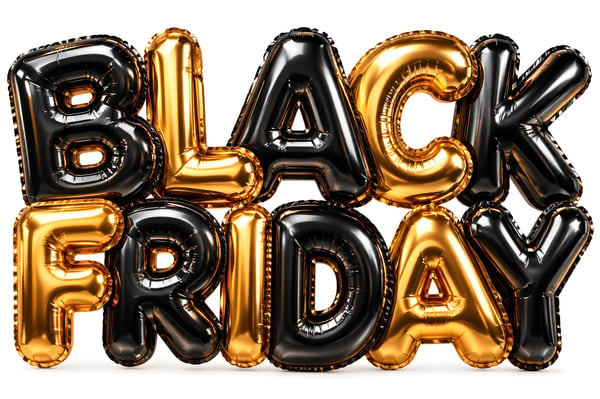 TIPOGRAFIA DE BALÕES METÁLICOS BLACK FRIDAY