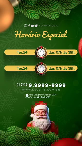 YQM SOCIAL MEDIA NATAL STORY HORÁRIO DE FUNCIONAMENTO