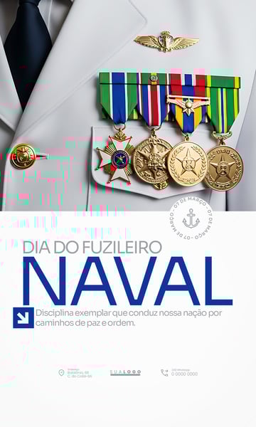 DIA DO FUZILEIRO NAVAL 07 DE MARÇO SOCIAL MEDIA PSD EDITÁVEL