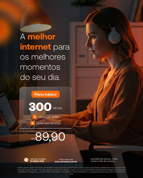 A MELHOR INTERNET PARA OS MELHORES MOMENTOS DO SEU DIA SOCIAL MEDIA PSD EDITÁVEL