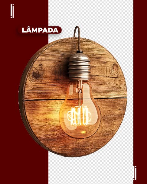 LÂMPADA E MADEIRA | PARA COMPOSIÇÃO | IMAGEM SEM FUNDO | PSD EDITÁVEL