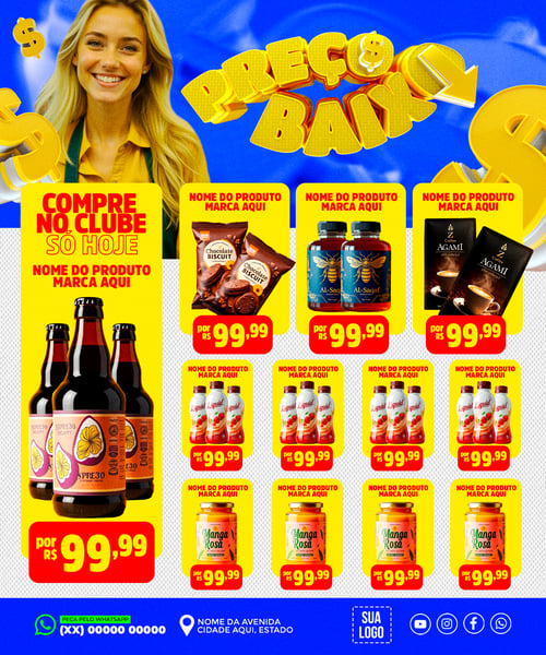 ENCARTE PREÇO BAIXO SUPERMERCADO REDES SOCIAIS