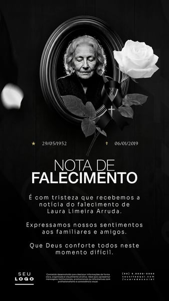 NOTA DE PESAR FALECIMENTO LUTOSOCIAL MEDIA PSD EDITÁVEL 6