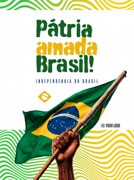 INDEPENDÊNCIA DO BRASIL BANDEIRA NACIONAL SOCIAL MEDIA FLYER PSD EDITÁVEL