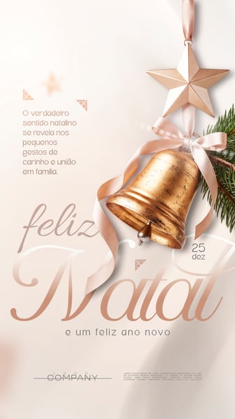 FELIZ NATAL SINO DOURADO E ESTRELA SOCIAL MEDIA FLYER PSD EDITÁVEL STORY