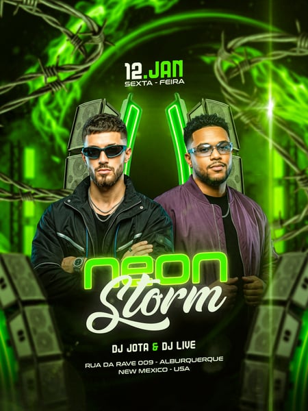 FLYER TEMPLATE NEON STORM FESTA RAVE PSD