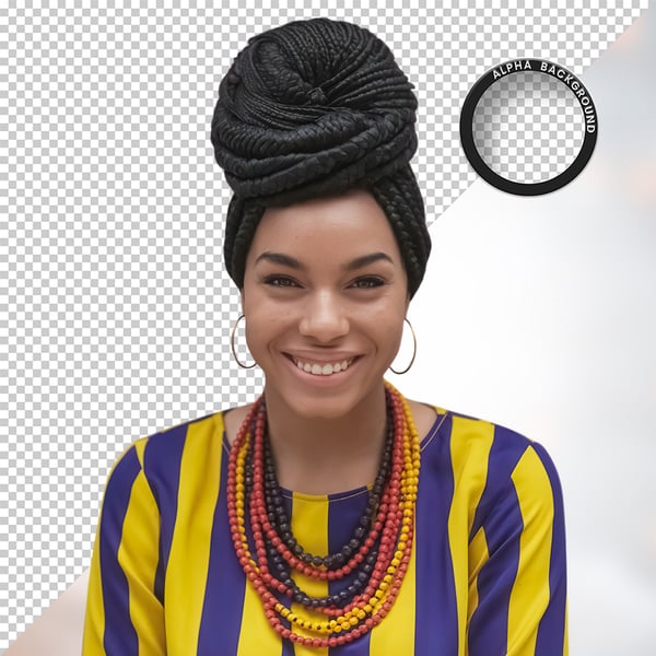 MULHER NEGRA AFRO ELEMENTO PSD PNG