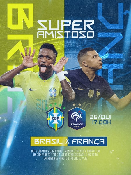 FLYER FUTEBOL BRASIL X FRANÇA PSD EDITÁVEL 01