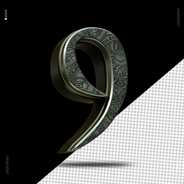 NÚMERO 3D MEDIEVAL PRATA PARA COMPOSIÇÃO