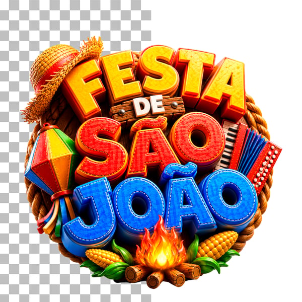 SELO 3D FESTA DE SÃO JOÃO PSD EDITÁVEL