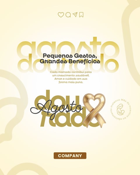 AGOSTO DOURADO MÊS DO ALEITAMENTO MATERNO SOCIAL MEDIA PSD EDITÁVEL 09