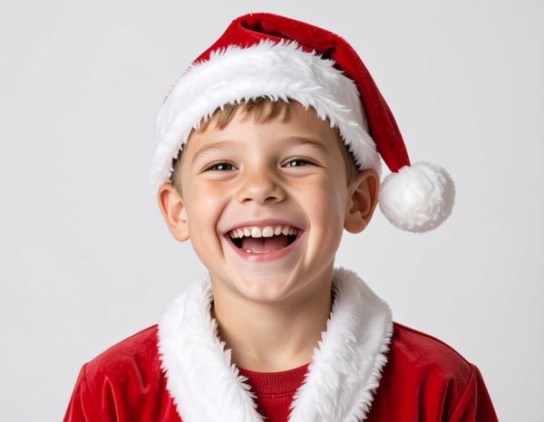 CRIANÇA COM ROUPA DE NATAL