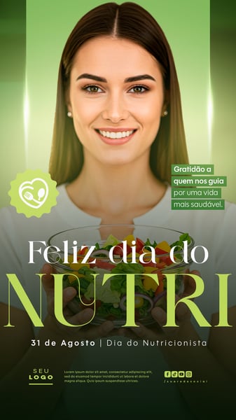 DIA DO NUTRICIONISTA 31 DE AGOSTO SOCIAL MEDIA PSD EDITÁVEL STORY 1