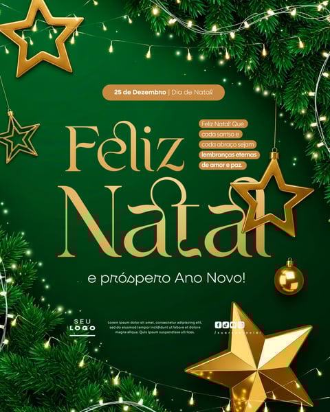 FELIZ NATAL 25 DE DEZEMBRO SOCIAL MEDIA PSD EDITÁVEL 4