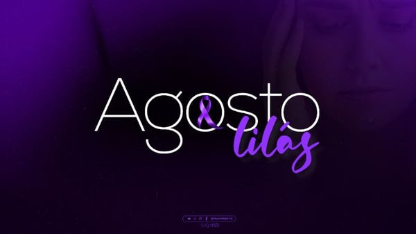 AGOSTO LILÁS CAMPANHA MÊS DA CONSCIENTIZAÇÃO PELO FIM DA VIOLÊNCIA CONTRA A MULHER SOCIAL MEDIA FLYER PSD EDITÁVEL