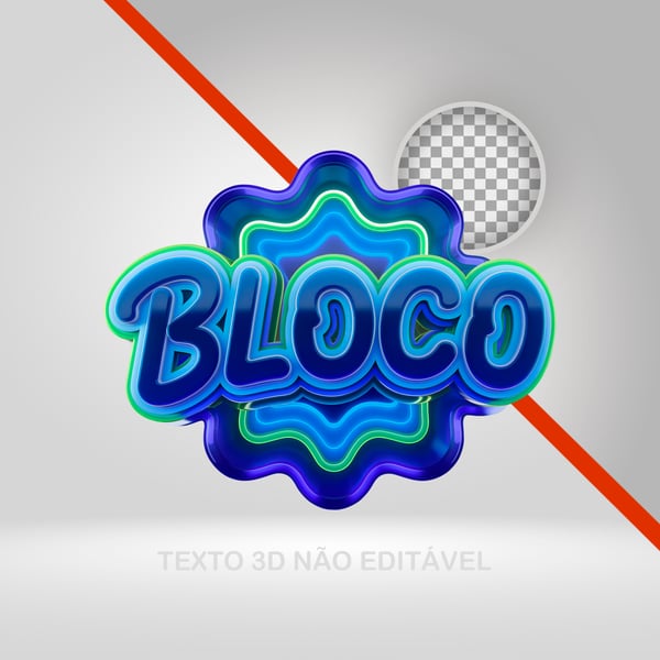 SELO 3D CARNAVAL, TEXTO 3D, LOGOTIPO PARA BLOCO, FOLIA, FLYERS 08  PNG TRANSPARENTE
