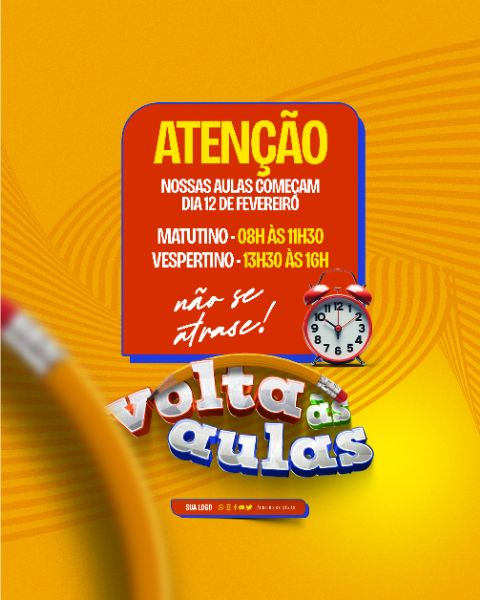 SOCIAL MEDIA - VOLTA AS AULAS - NOSSAS COMEÇAM EM FEVEREIRO