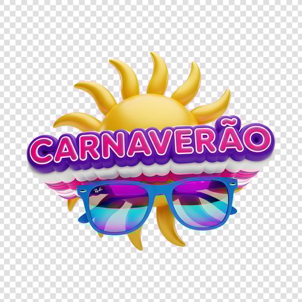 SELO 3D CARNAVAL COM SOL 3D E RAYBAN CARNAVERÃO 06