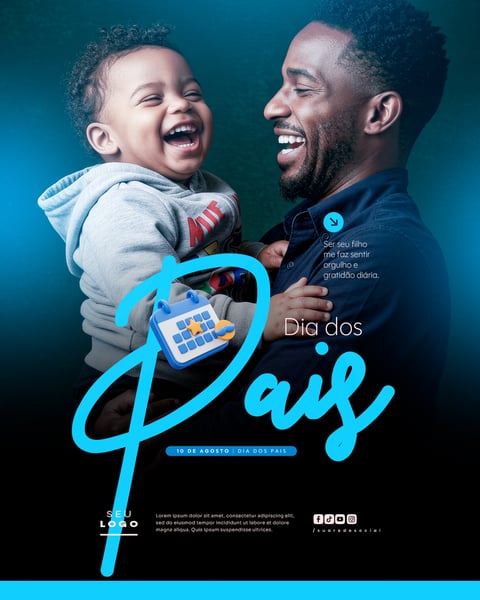 DIA DOS PAIS AGOSTO SOCIAL MEDIA POST EDITÁVEL FEED