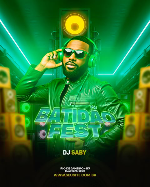 FLYER EVENTO SHOW DJ SABY BATIDÃO FEST PSD FEED 98