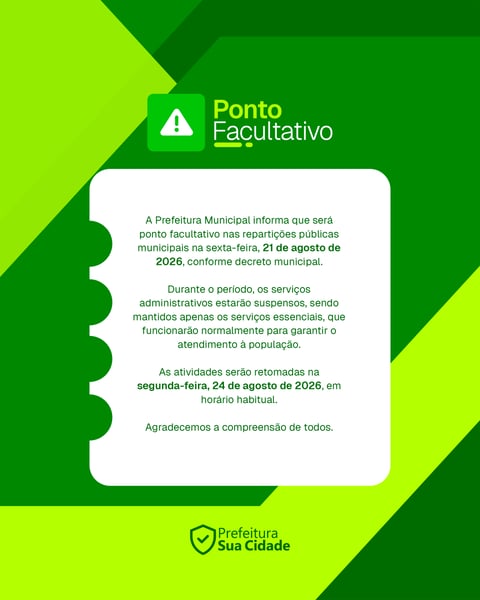 Social Media Ponto Facultativo Prefeitura