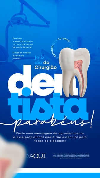 DIA DO CIRURGIÃO DENTISTA 25 DE OUTUBRO SOCIAL MEDIA FLYER PSD EDITÁVEL STORY