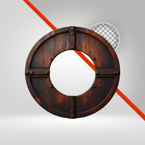 CÍRCULO DE MADEIRA 3D, ELEMENTO PNG, TÁBUA DE CORTE, ELIPSE PARA TEXTO, SERTANEJO, SÃO JOÃO, RODA, CAVALGADA, SELO 3D