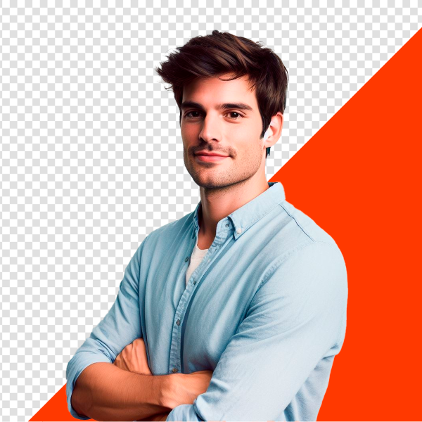 JOVEM DE BRAÇOS CRUZADOS