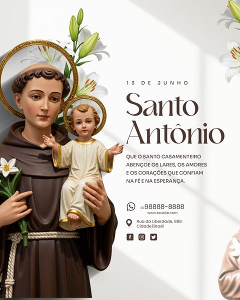 13 DE JUNHO DIA DE SANTO ANTÔNIO
