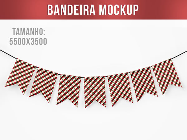 BANDEIRA MOCKUP FESTA JUNINA ARRAIÁ CAIPIRA COMEMORAÇÃO EVENTO PSD
