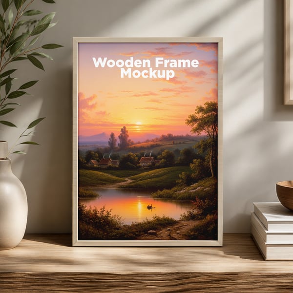 QUADRO DE MADEIRA PSD EDITÁVEL MOCKUP