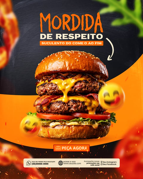 SOCIAL MEDIA HAMBURGERIA PSD EDITÁVEL 1