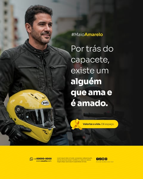 MAIO AMARELO CAMPANHA DE CONSCIENTIZAÇÃO SOBRE SEGURANÇA NO TRÂNSITO E VALORIZAÇÃO DA VIDA SOCIAL MEDIA FEED
