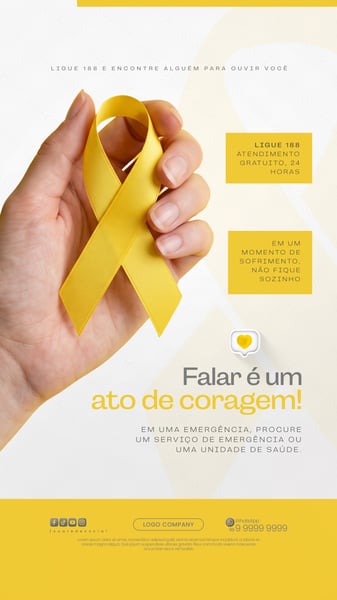 DIA MUNDIAL DE PREVENÇÃO AO SUICÍDIO SOCIAL MEDIA PSD EDITÁVEL 4 STORY