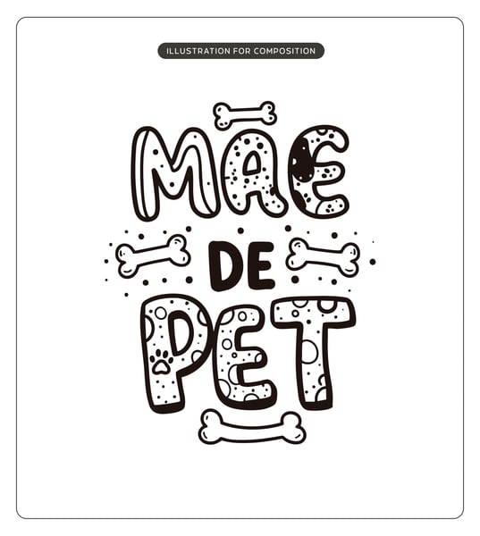 LETTERING MÃE DE PET VECTOR