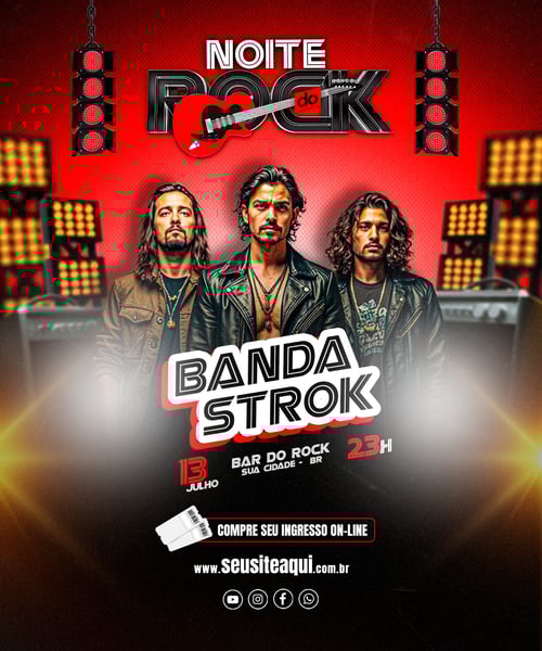 FLYER EVENTO MÚSICA NOITE DO ROCK SHOW REDES SOCIAIS