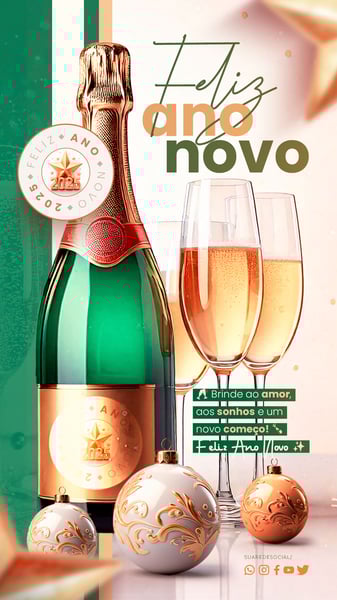 XFP SOCIAL MEDIA FELIZ ANO NOVO STORY BRINDE AO AMOR, AOS SONHOS E UM NOVO COMEÇO