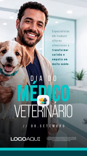 DIA DO MÉDICO VETERINÁRIO SOCIAL MEDIA FLYER PSD EDITÁVEL STORY