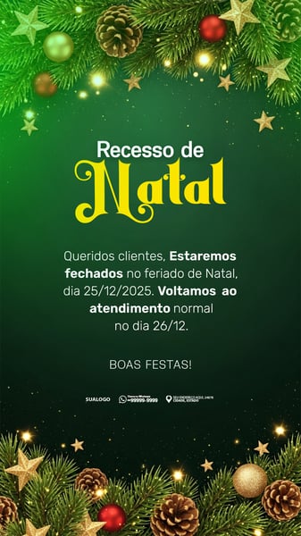 COMUNICADO DE NATAL AVISO DE RECESSO NATALINO 03