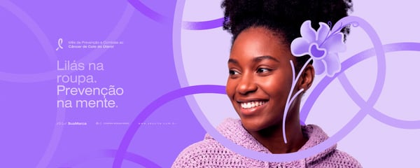 Campanha Março Lilás Social Media Banner PSD Editável