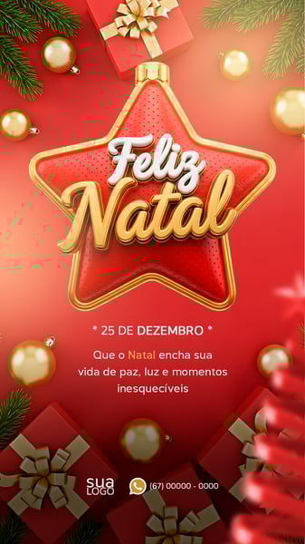 FLYER REDE SOCIAL FELIZ NATAL PSD STORY 7